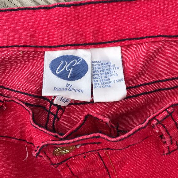 90s Retro DG2 by Diane Gilman red high rise jeans - Picture 5 of 12